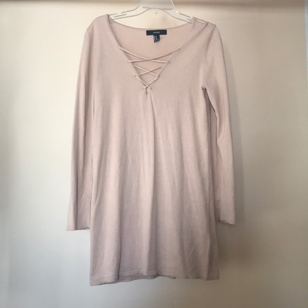 Tan sleeved dress
